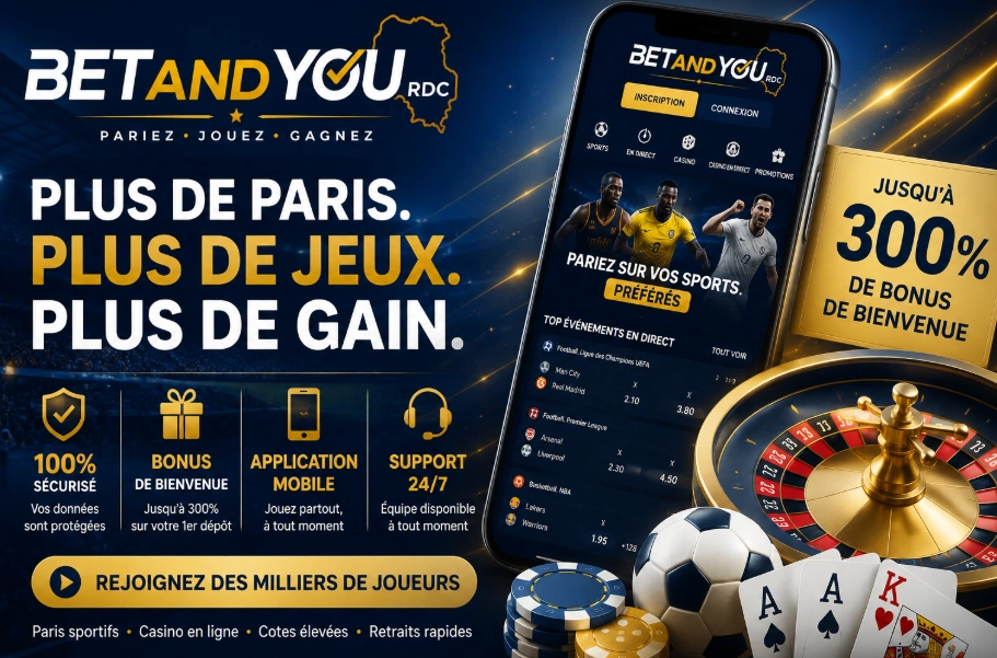 Paris sportifs et bonus Betandyou RDC