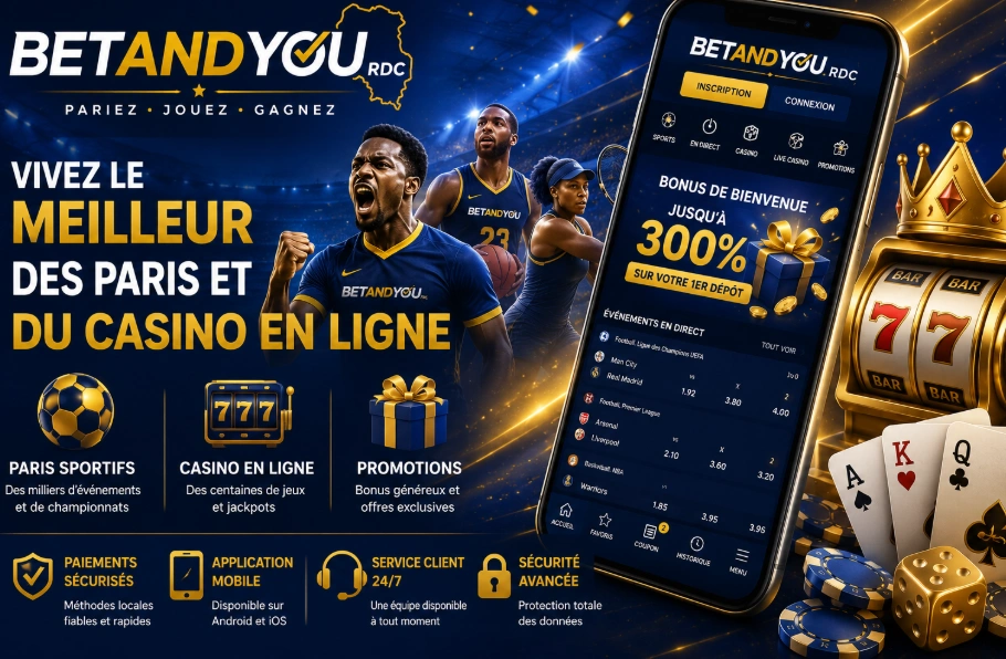 Casino Betandyou RDC avec machines à sous et jeux en direct